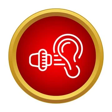 Hearing aid assisting an ear receiving sound Stock Illustration