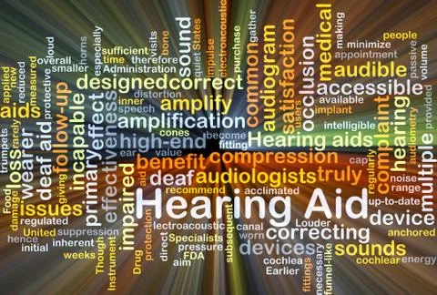 Hearing Aid background concept glowing Stock Illustration