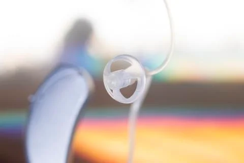 Hearing aid closeup isolated Stock Photos