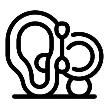 Hearing aid correcting ear problems and improving sound perception Stock Illustration