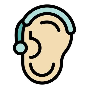 Hearing aid correcting ear problems, improving sound perception and communi.. Stock Illustration