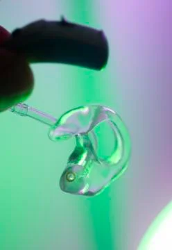 Hearing aid deafness Stock Photos