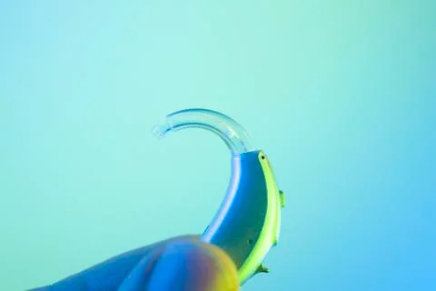 Hearing aid deafness Stock Photos