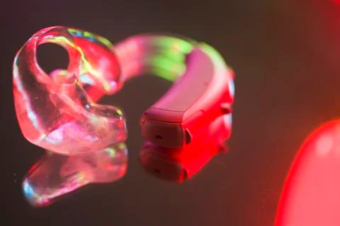 Hearing aid deafness Stock Photos
