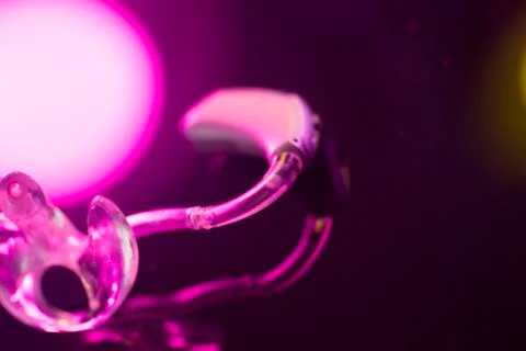Hearing aid deafness Stock Photos
