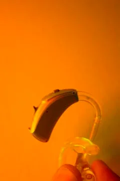 Hearing aid deafness Stock Photos