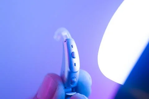Hearing aid deafness Stock Photos