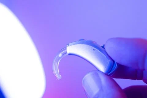 Hearing aid deafness Stock Photos