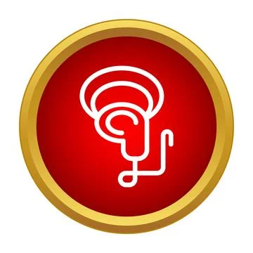 Hearing aid device aiding hearing ability concept Stock Illustration