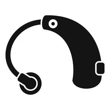 Hearing aid device helping with hearing loss icon Stock Illustration