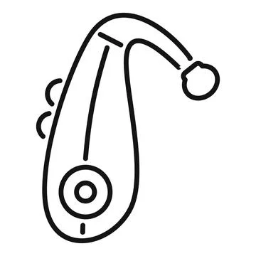 Hearing aid device helping hearing impaired person icon Stock Illustration