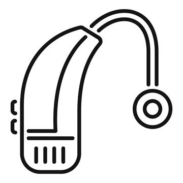 Hearing aid device helping hearing impaired people icon Stock Illustration