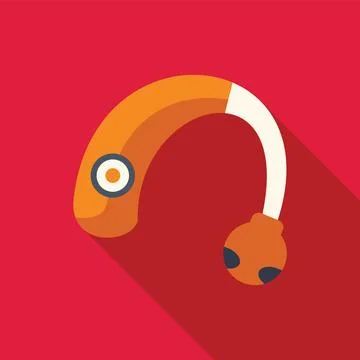 Hearing aid device helping people with disabilities hear sound icon Stock Illustration