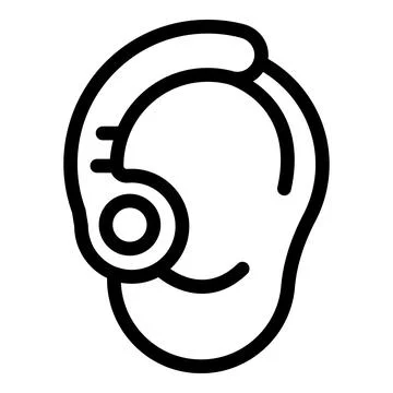 Hearing aid device helping person listening icon Stock Illustration