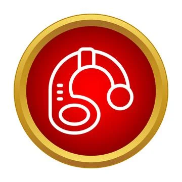 Hearing aid device icon representing audio assistance Stock Illustration