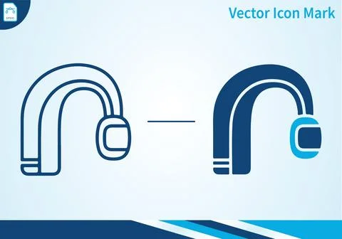 Hearing aid device icon set for medical audiology services. Stock-Illustration