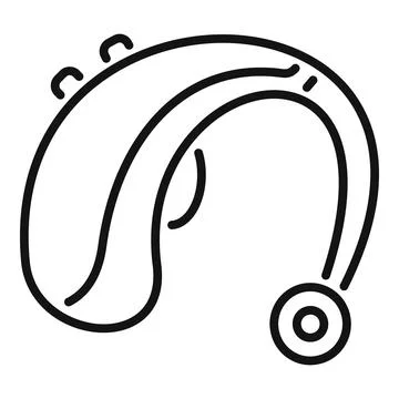 Hearing aid device icon showing assistance for deaf people Stock Illustration