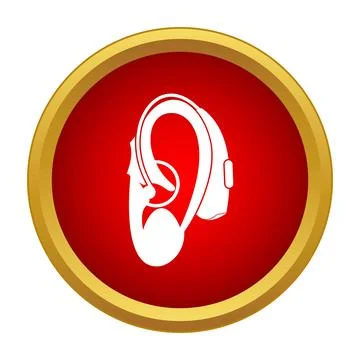Hearing aid device icon showing assistive technology Stock Illustration