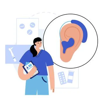 Hearing aid device Stock Illustration