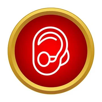 Hearing aid device improving audiology and sound perception Stock Illustration