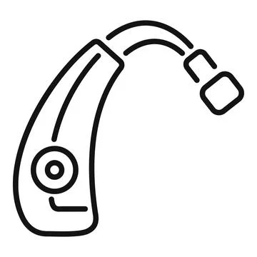 Hearing aid device improving hearing loss problem icon イラスト素材