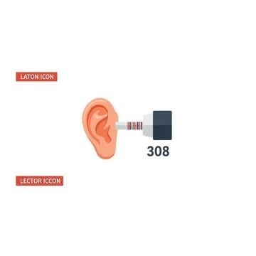 Hearing aid device inserted into a human ear canal for better sound Stock Illustration