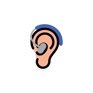 Hearing Aid Device for Sound Amplification and Health Stock Illustration