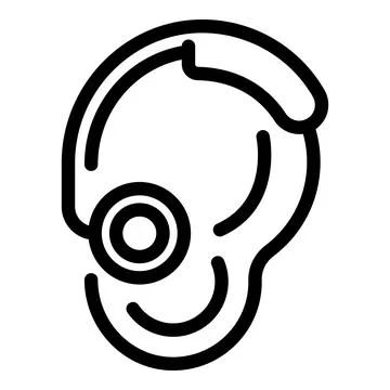 Hearing aid device using for deafness problem icon イラスト素材