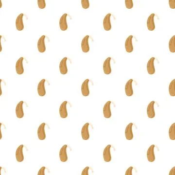Hearing aid devices creating seamless health technology pattern Illustrazione stock