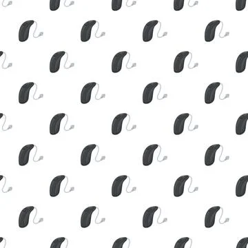 Hearing aid devices creating seamless pattern background Stock Illustration