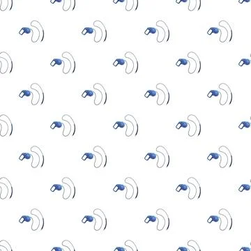 Hearing aid devices seamless pattern for accessibility design Stock Illustration