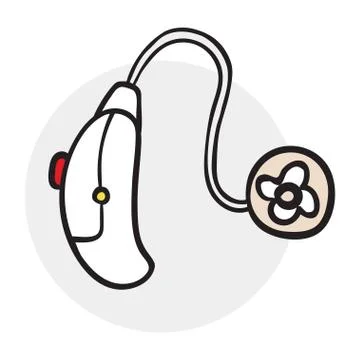 The hearing aid to the ear Stock Illustration