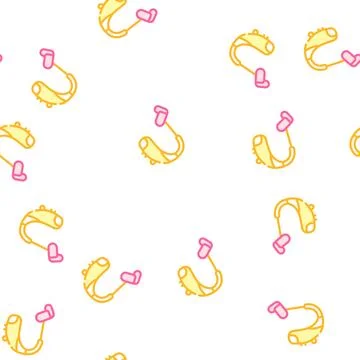 Hearing aid gadget vector seamless pattern Illustrazione stock