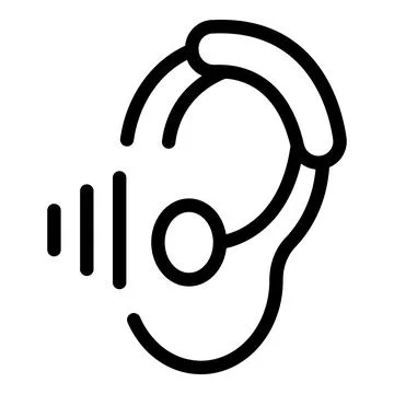 Hearing aid icon improving hearing loss problem イラスト素材