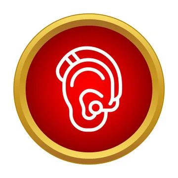 Hearing aid icon symbolizing audiology accessibility support Stock Illustration