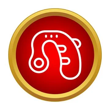 Hearing aid icon symbolizing audiology and accessibility Stock Illustration