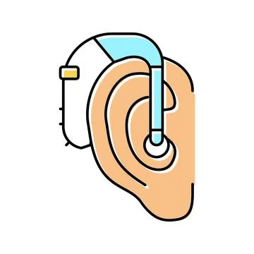 Hearing aids color icon vector illustration Stock Illustration