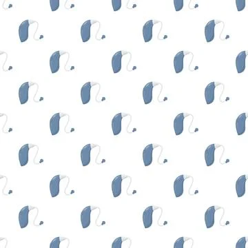 Hearing aids creating seamless pattern for audiology concept Illustrazione stock