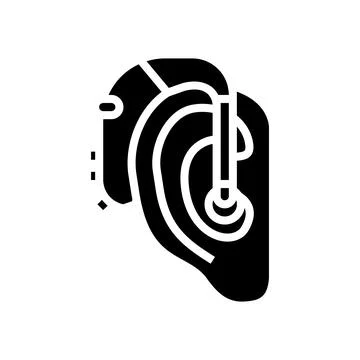 Hearing aids glyph icon vector illustration Stock Illustration