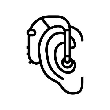 Hearing aids line icon vector illustration Stock Illustration