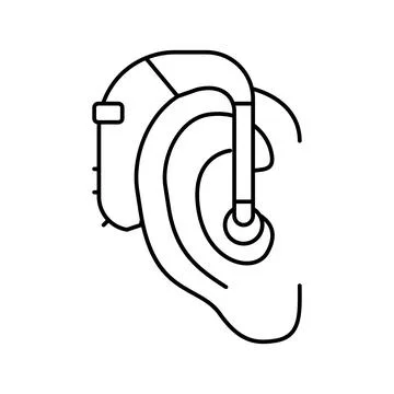 Hearing aids line icon vector illustration Stock Illustration