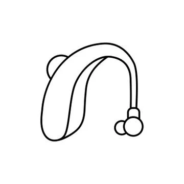 Hearing amplifier line icon on white background Stockillustratie