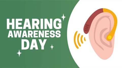 Hearing awareness week to keep hearing organs healthy Stock-Footage 343478697
