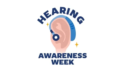 Hearing awareness week to keep hearing organs healthy Stock Footage 343478700