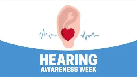 Hearing awareness week to keep hearing organs healthy 스톡 동영상 343478732