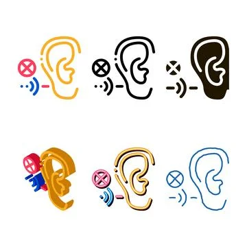 Hearing diversity impairment icon vector outline イラスト素材