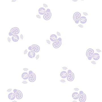 Hearing loss glyph seamless pattern Stock Illustration