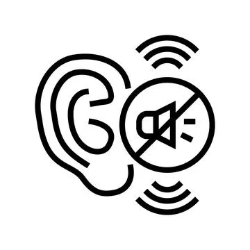 Hearing loss line icon vector illustration Stock Illustration