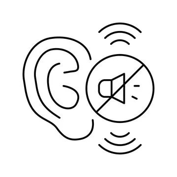 Hearing loss line icon vector illustration Stock Illustration
