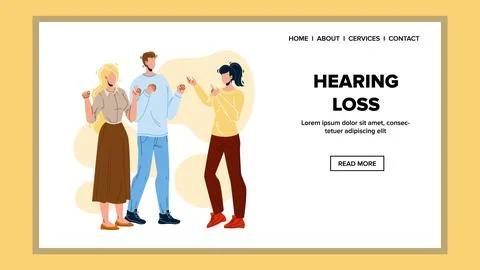Hearing Loss Problem People Communication Vector Illustration イラスト素材